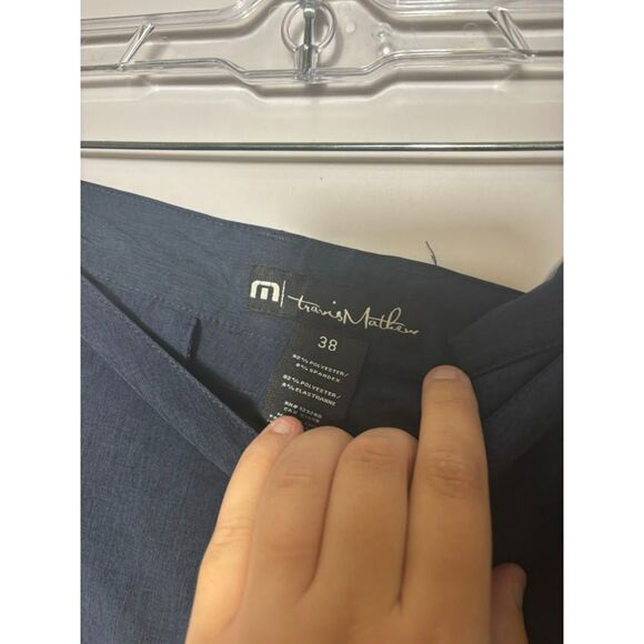 Travis Mathew Pants Men's Size 38x33 Blue Tech Work Performance Trousers Office - Picture 2 of 3